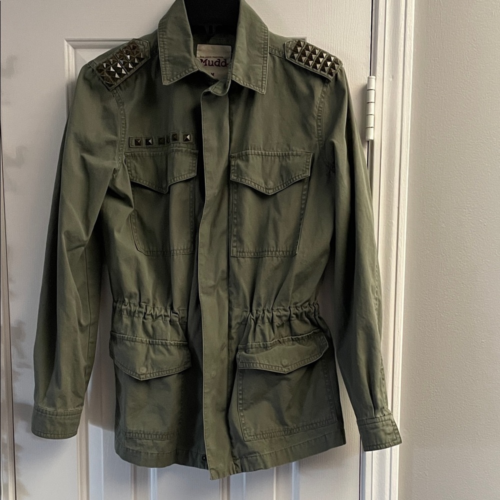 Studded Olive Green Military Jacket